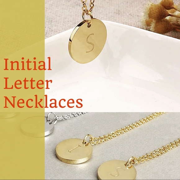 Initial letter Necklace- 14K Gold Plated- women necklaces - Picture 2 of 3